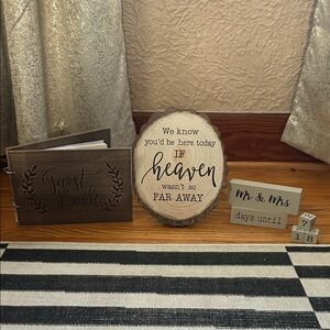 Rustic Brown Guest Book and Sign Set